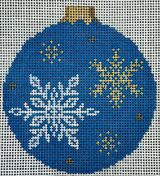 Needlepoint Handpainted Susan Roberts Snowflakes 3.25"