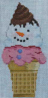 Needlepoint Handpainted Susan Roberts Snowman Cone 2x5