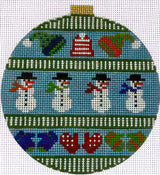 Needlepoint Handpainted Tina Griffin Snowmen 4"
