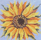 Needlepoint Handpainted Christmas Needle Crossings Sunny Flower 5"