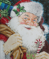 Needlepoint Handpainted Christmas Sandra Gilmore Sweet Santa 10x12