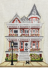 Needlepoint Handpainted Needle Crossings Red Cottage Cape May