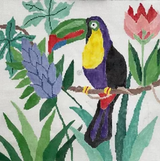 Needlepoint Handpainted Jean Smith Tree Top Toucan 14x14