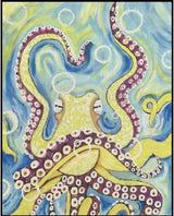 Needlepoint Handpainted Purple Palm Trouble 11x14