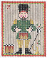 Needlepoint Handpainted Kelly Clark 12 Days of Christmas 4x5