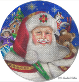 Needlepoint Handpainted Christmas Liz Goodrick Dillon Up on Rooftop 4.5"