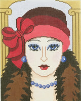 Needlepoint Handpainted Lee Vogue Lady 8x10