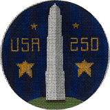 Needlepoint Handpainted Rebecca Wood Washington Memorial 4"
