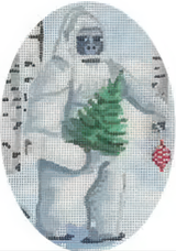 Needlepoint Handpainted Christmas CBK Yeti 4x6