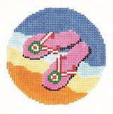 Needlepoint Handpainted Lee Sandals 3"