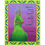 Needlepoint Handpainted Zecca Beauty with Ribbon 10x12