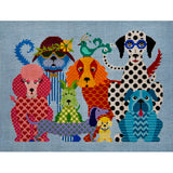 Needlepoint HandPainted JP Needlepoint Dog Gone Good 14x11