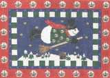 Needlepoint HandPainted Cooper Oaks Flying Snowman Red 10x14