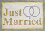 Needlepoint Handpainted Raymond Crawford Just Married 5x7