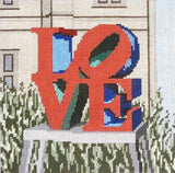 Needlepoint Handpainted Needle Crossings Love Statue