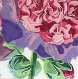 Needlepoint Handpainted Jean Smith Powder Puff Hollyhock 14x14