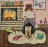 Needlepoint Handpainted Gayla Elliot Stitching Girl Winter