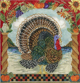 Needlepoint Handpainted Kelly Clark Handsome Tom Turkey w/ Stitch Guide