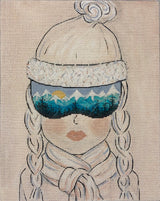 Needlepoint Handpainted Alice Peterson Skiing A Mountain View 10x8