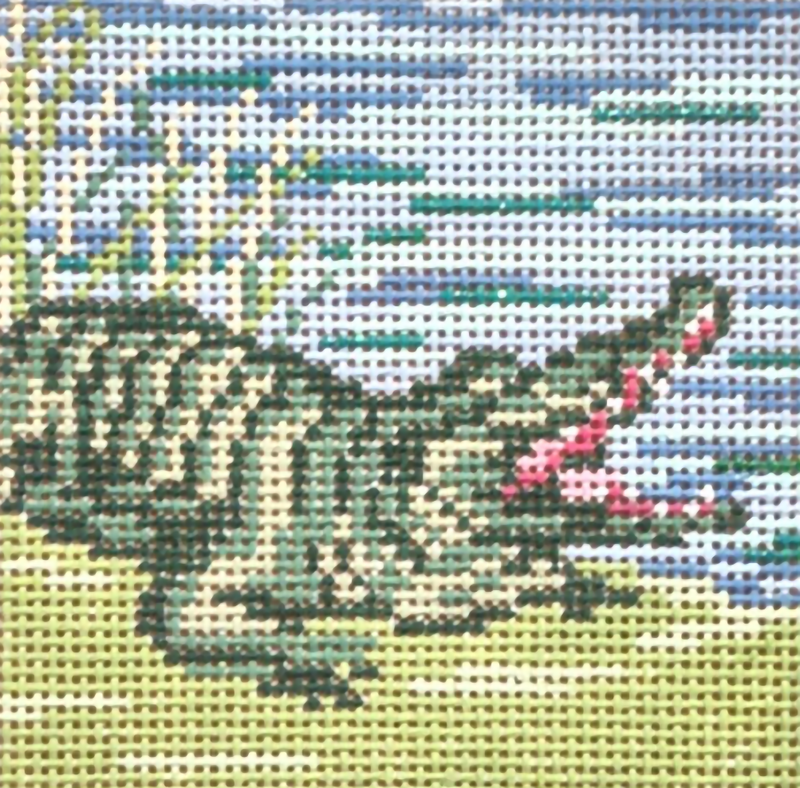 Needlepoint Handpainted Needle Crossings Alligator 4"