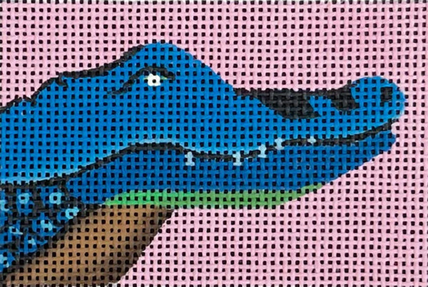 Needlepoint Handpainted Colors of Praise Luggage Insert Alligator 3x2