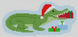Needlepoint Handpainted Christmas Susan Roberts Alligator 5x2