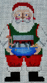 Needlepoint Handpainted Susan Roberts Ark Santa 3x5