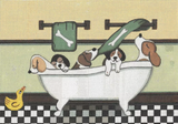 Needlepoint Handpainted Cindi Lynch Beagles Fill Tub 8x11