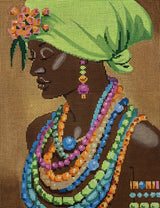 Needlepoint Handpainted Labors of Love Bejeweled Lady 13x10