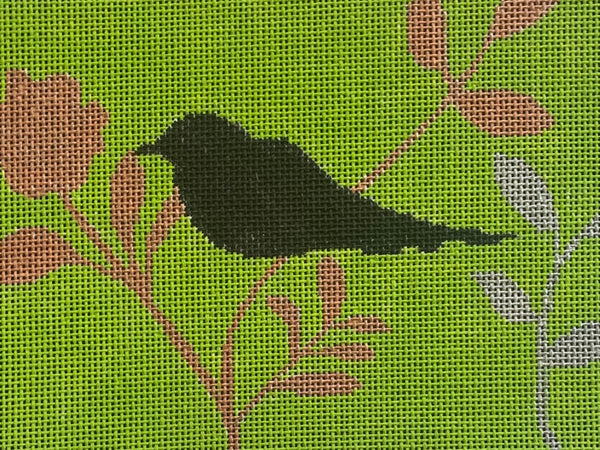 Needlepoint Handpainted Suzie Vallerie Bird Clutch 6x9