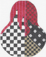 Needlepoint Handpainted Kelly Clark Black and White Madness
