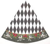 Needlepoint Handpainted Kelly Clark Pillar Tree Black and White Holly