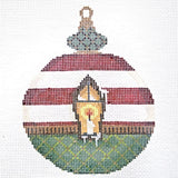 Needlepoint Handpainted Kelly Clark Christmas Candle Window Ornament