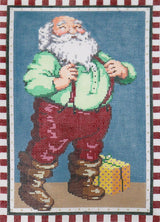 Needlepoint Handpainted Christmas Sandra Gilmore Checked Santa 6x10