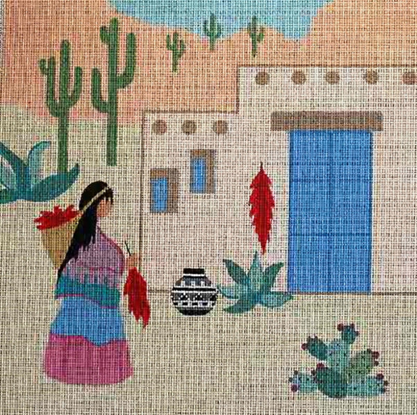 Needlepoint Handpainted Sundance Designs Chili Harvest 12x12