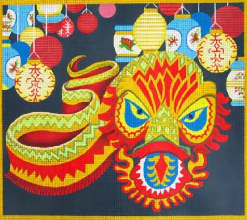 Needlepoint Handpainted Amanda Lawford Chinese New Year 15x13