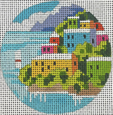 Needlepoint Handpainted Colors of Praise Coastal Landscape 3" IN361