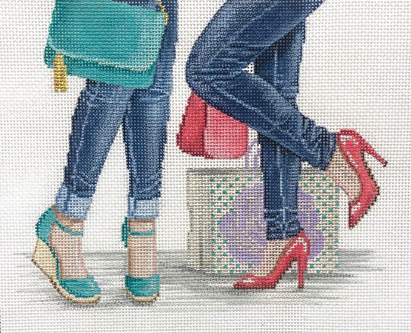 Needlepoint Handpainted Alice Peterson Denim Divas 10x8