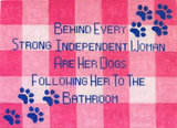 Needlepoint Handpainted Tina Griffin Dogs in Bathroom 8x11
