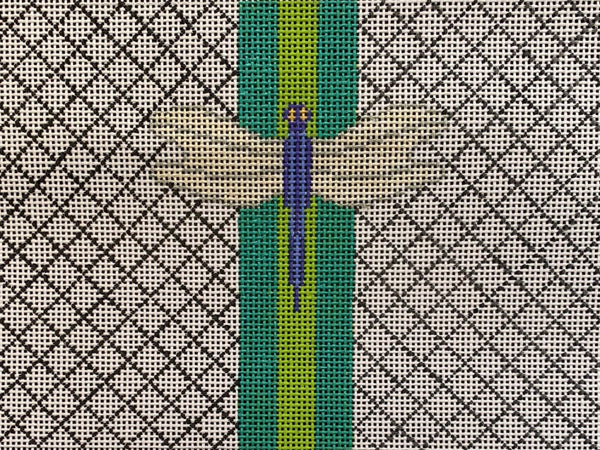 Needlepoint Handpainted Suzie Vallerie Dragonfly Clutch 6x9