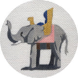 Needlepoint Handpainted Alice Peterson Elephant and Howdah 4"