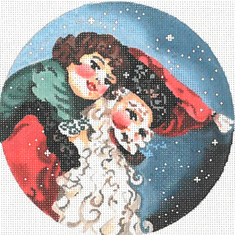 Needlepoint Handpainted Christmas Joy Juarez Father Christmas Tiny Tim