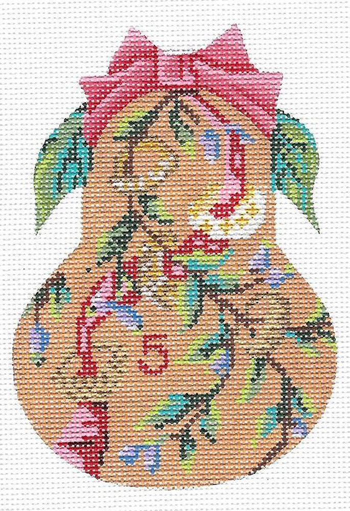 Needlepoint Handpainted Kelly Clark 12 Days of Christmas Pears Choose Canvas + Stitch Guides!!