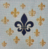 Needlepoint Handpainted Susan Roberts Fleur de Lis Collage 12x12