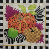 Needlepoint Handpainted Amanda Lawford Funky Pumpkins 2  6x6