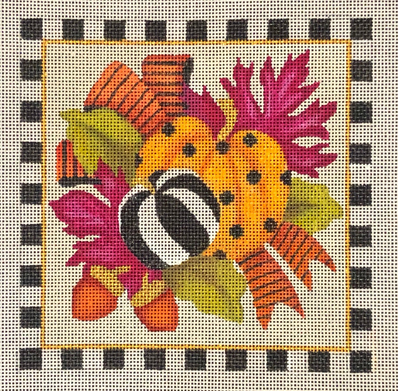 Needlepoint Handpainted Amanda Lawford Funky Pumpkins 6x6