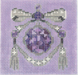 Needlepoint Handpainted Rachel Barri Amythest Drop Gemstone 3x3