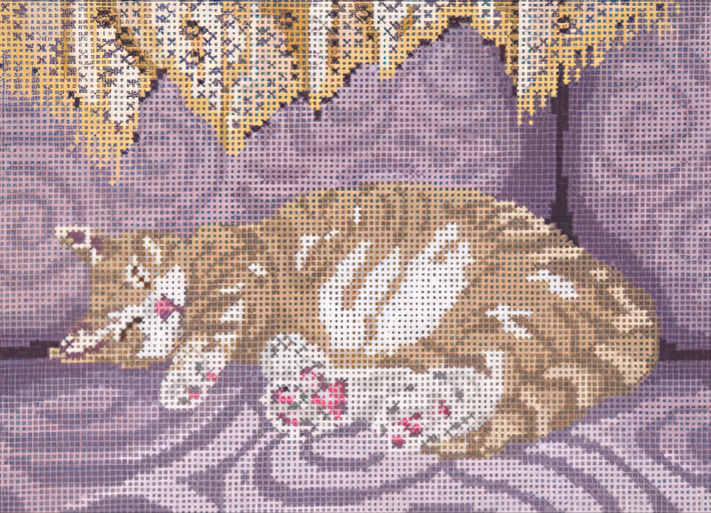 Needlepoint Handpainted Needle Crossings Gigi