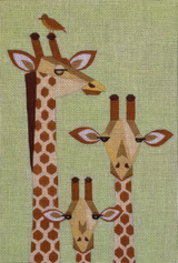 Needlepoint Handpainted Giraffe Family Enriched Designs 7x10