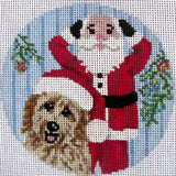 Needlepoint Handpainted Tina Griffin Goldendoodle Games 4"